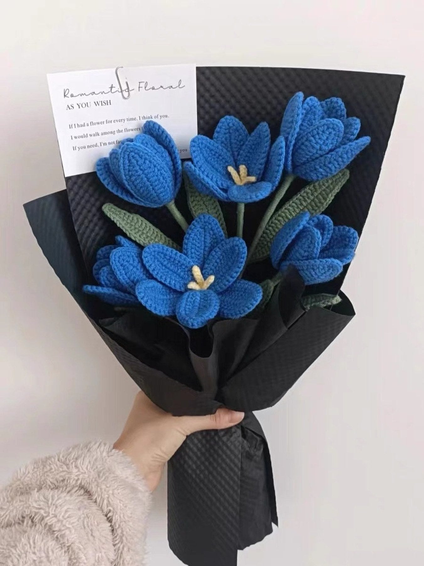 Geschenk für Mama Tulpen Häkelblumenstrauß Tulpen