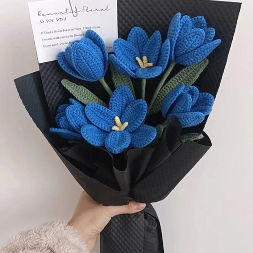 Geschenk for Mama Tulpen Häkelblumen Strauß Tulpen