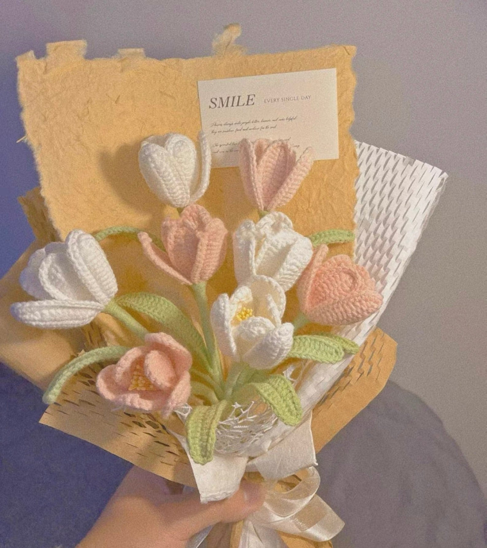 Geschenk für Mama Tulpen Häkelblumenstrauß Tulpen