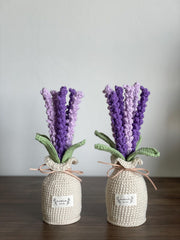 Häkel Lavendel Blumen Topf Handgemachter Garn Strauß