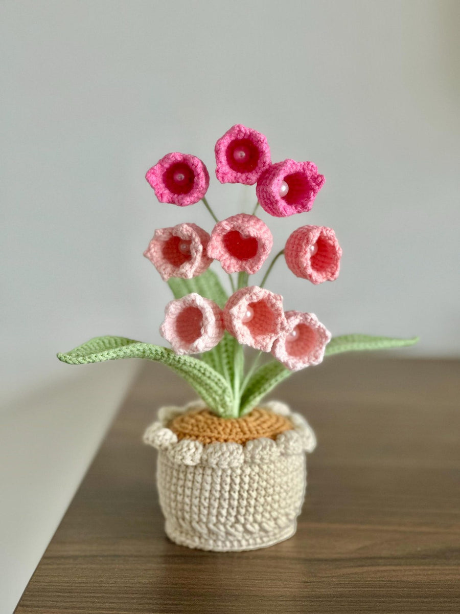 Häkel Lilien Maiglöckchen Häkelblumen Topf