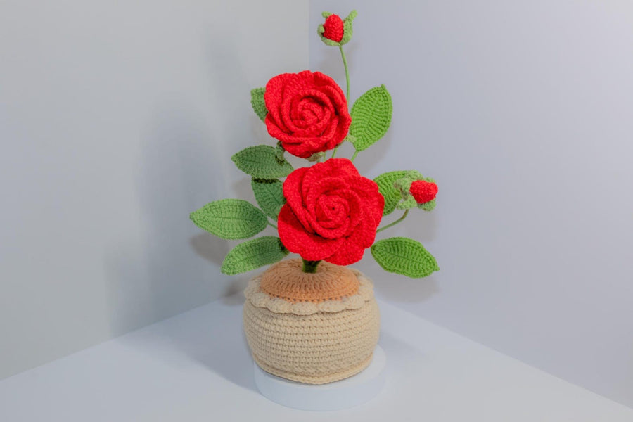 Häkel Rosen Geschenk Häkelblumen Topf Häkelblumen