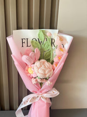 Häkel Rosen Strauß Handgemachter Blumenarrangement Häkel Strauß