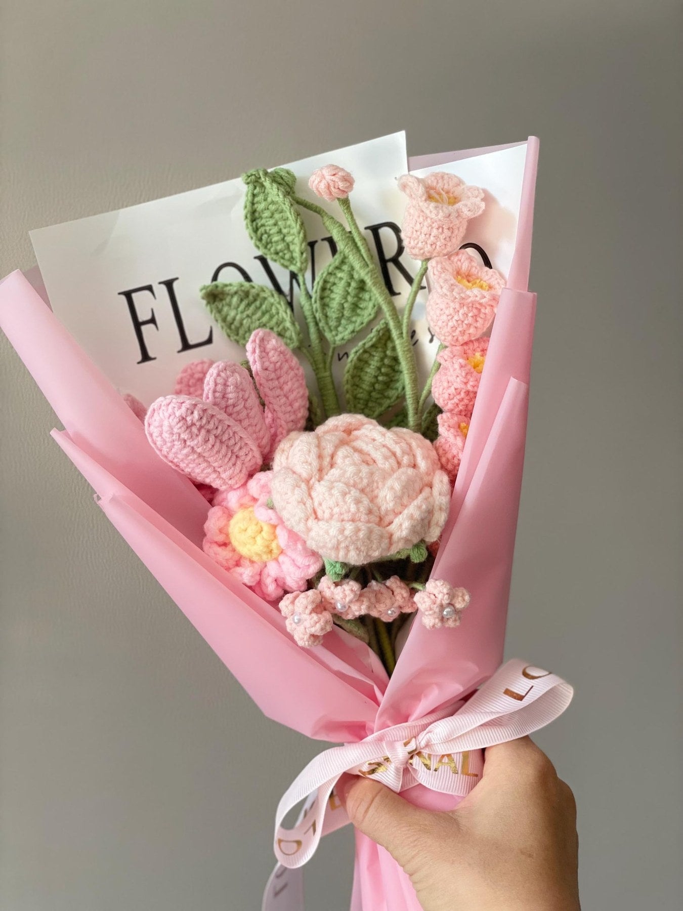 Häkel Rosen Strauß Handgemachter Blumenarrangement Häkel Strauß