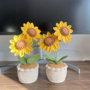Häkel Sonnenblumen Häkelblumen Topf Häkelblumen Schreibtischdeko