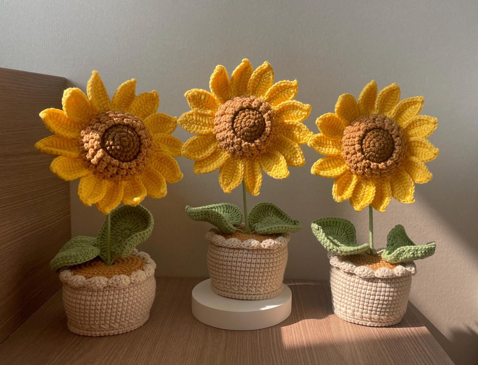Häkel Sonnenblumen Häkelblumen Topf Gestrickter Blumen Geschenk