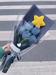 Häkel Tulpen Strauß mit Glücksstern Handgemachter Gestrickter
