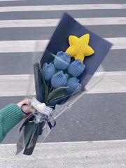 Häkel Tulpen Strauß mit Glücksstern Handgemachter Gestrickter