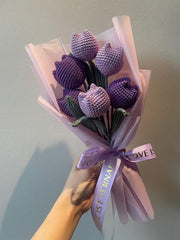 Häkelblumen Lila Tulpen Blumen Handgemachter Blumen Mutter