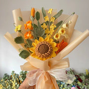 Häkelblumenstrauß Handgemachter Sonnenblumen gestrickter Tulpen Blumen