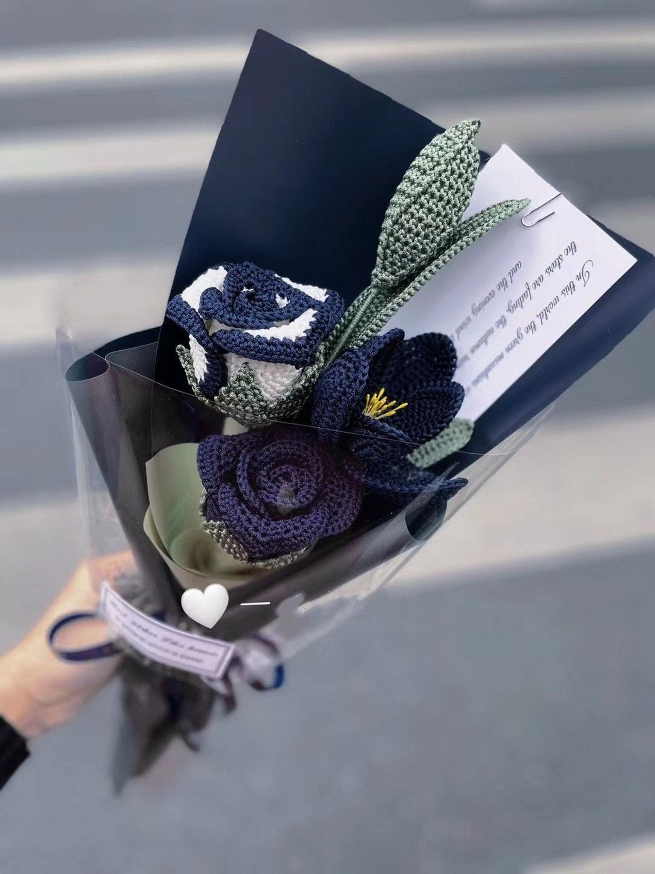Häkelblumenstrauß Einzigartiger Schreibtischdeko Geschenk Handgemachter