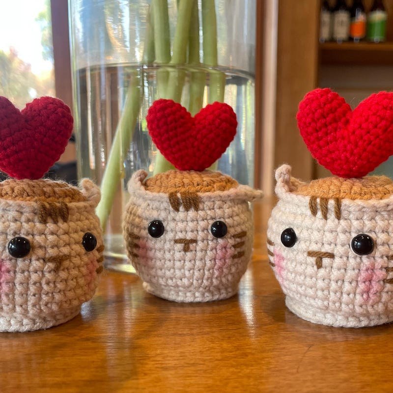 Häkelblumen Topf Häkel Herz Personalisiertes Geschenk