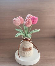 Häkelblumen Topf Häkel Rosa Tulpen Zuhause