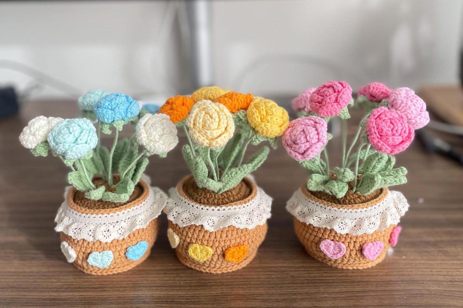 Häkelblumen Topf Häkel Rosen Topf Einzug