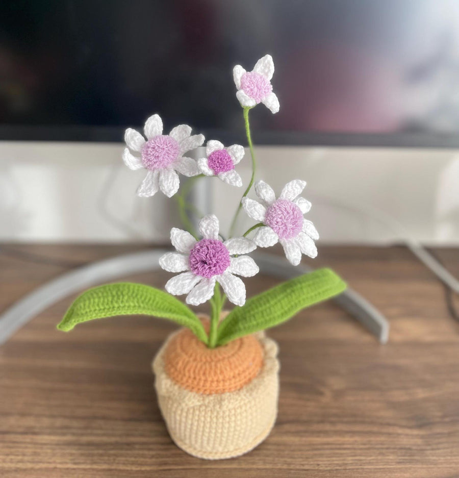 Häkelblumen Topf Handgemachter Geschenk für Mama