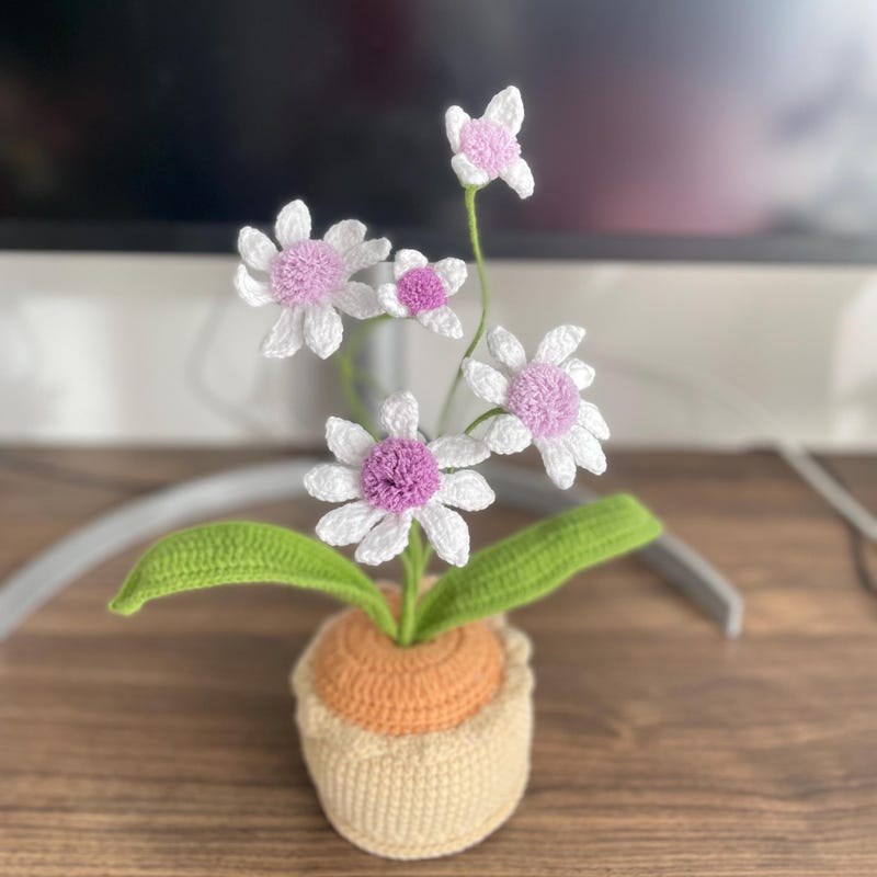 Häkelblumen Topf Handgemachter Geschenk für Mama
