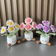 Handgemachter Häkel Gänseblümchen Blumen Topf