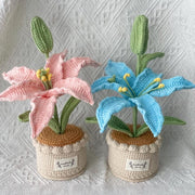 Handgemachter Häkel Lilien Blumen Topf