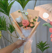 Handgemachter Häkelblumenstrauß Gestrickter Rosen Geschenk