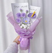 Handgemachter Häkelblumenstrauß Einzigartiger Garn Arrangement