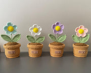 Handgemachter Häkelblumen Topf Rosa Lila Oranger